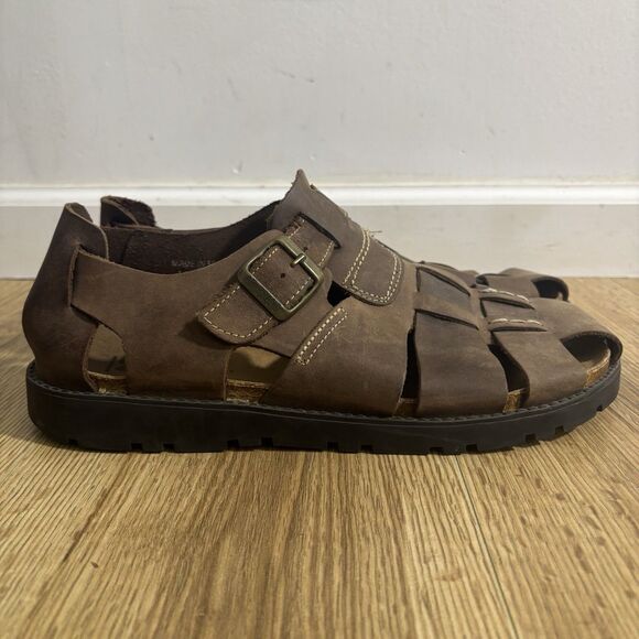 American Eagle Fisherman Sandals Men’s Sz 11 Brown Leather Shoes Chunky Y2K main image 5